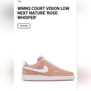 Nike Woman's Court Vision Low Court Next Nature rose whisper 9.5